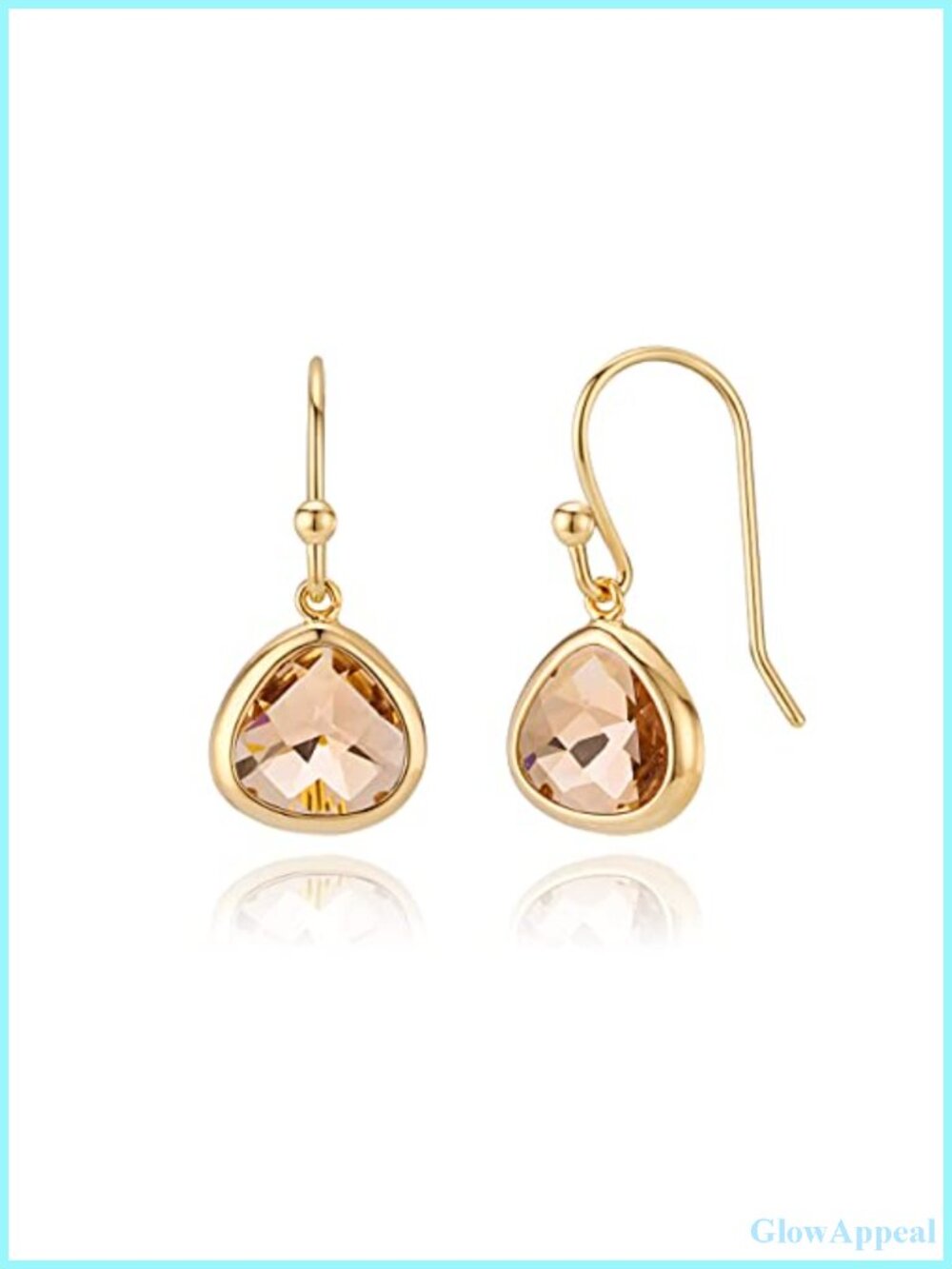 14K Gold-Plated Dangle Earrings with Simulated Champagne Topaz